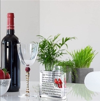 Ornements carrés en acrylique Transparent ensemble de cadeau de confession commémorative Table maison cadeaux d'affaires Plaque debout