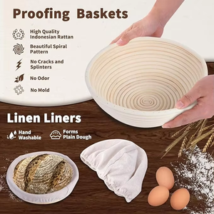 Geling Venta al por mayor <span class=keywords><strong>Benetton</strong></span> Pan Proofing Basket Juego para hornear Best Beeswax Sourdough Bolsas de pan Suministros - Product Image 6