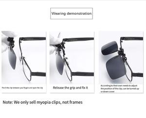 Lunettes de soleil de prescription <span class=keywords><strong>pour</strong></span> conducteurs avec verres PC, protection UV-400, vision nocturne, polarisées jaunes, clips rabattables <span class=keywords><strong>pour</strong></span> la conduite - Product Image 4