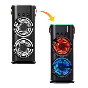 2026 Mist <b>Fan</b> Portable LED Lighting Dual-<b>Head</b> Durable Rechargeable Cooling Mist <b>Fan</b> for Camping - Product Image 4