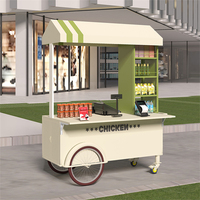 Chariot d'affichage de boissons de lait de fruit de poussée de main