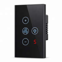 Interrupteur mural intelligent WiFi/Zigbee pour ventilateur et éclairage, protection contre les surtensions, PC pour la maison, interrupteur mural tactile moderne US avec commande vocale, application et minuterie