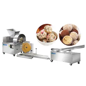 Automatic Energy Protein Dates Ball Bliss Ball Nastar Cookie Ball Encrusting Rounding Coating Making Machine Line