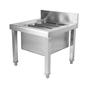 Évier de préparation en acier inoxydable robuste avec crédence pour cuisine commerciale - Product Image 2