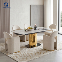 Losa de roca rectangular minimalista moderna, mesa de comedor italiana retráctil extensible, cocina, sala de estar, muebles de comedor