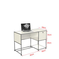 Système d'armoires modulaires, bureau de chambre, poste de travail informatique, unité de rangement minimaliste moderne en acier inoxydable, mobilier pour hôtel et maison