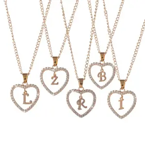 Ebay lettera a buon mercato gioielli collana di diamanti collana lettera con il cuore