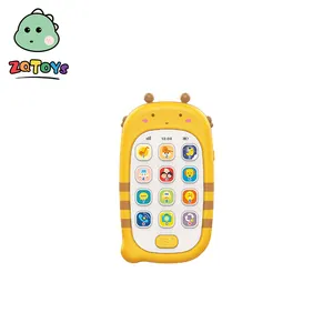 Zhiqu dibujos animados dinosaurio niños juguetes de aprendizaje interactivo bebé Musical teléfono móvil juguete Unisex ABS ZQ niños teléfono educativo