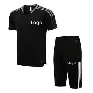 factory wholesale custom soccer club jersey football shirt and short set 3/4 pants Adult Plain Soccer jersey set