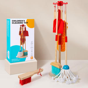 Ensemble de jouets de ménage créatifs pour enfants petites combinaisons <span class=keywords><strong>en</strong></span> <span class=keywords><strong>bois</strong></span> et <span class=keywords><strong>en</strong></span> plastique Simulation costume de nettoyage et balai pour usage domestique - Product Image 6