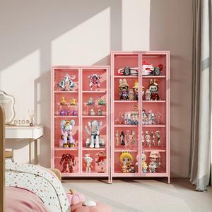 Vitrina Moderna con Puerta de Vidrio, Vitrina Metálica para Curiosidades, 5 Estantes Ajustables, Vidrio Templado <span class=keywords><strong>HD</strong></span>, Vitrina para Sala de Estar - Product Image 5