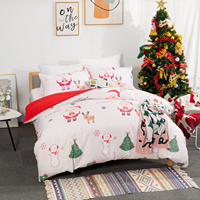 Parure de lit de Noël, housse de couette imprimée Père Noël, housse de couette imprimée 100% polyester