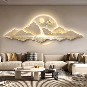 Lanterne murale décorative en acrylique sans cadre pour salon, peinture <span class=keywords><strong>de</strong></span> <span class=keywords><strong>paysage</strong></span> <span class=keywords><strong>de</strong></span> luxe léger, utilisation intérieure, art mural - Product Image 1