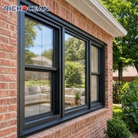 Ventanas Verticales de Doble Hoja de Aluminio Resistentes a Huracanes RICHOCEAN, Insonorizadas, con Doble Acristalamiento, Fáciles de Limpiar