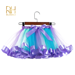 En gros Multicolore Arc-En-Ciel Ruban Arc <span class=keywords><strong>Tutu</strong></span> Jupe Enfants Fille De Ballet Danse <span class=keywords><strong>Tulle</strong></span> Robe - Product Image 1