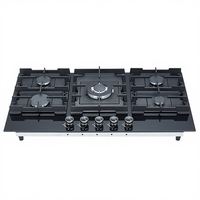 Table de cuisson à gaz encastrable 5 brûleurs en verre trempé, A+ Écoénergétique, utilisation sur table, sécurité anti-coupure de flamme, utilisation facile - Offre Spéciale