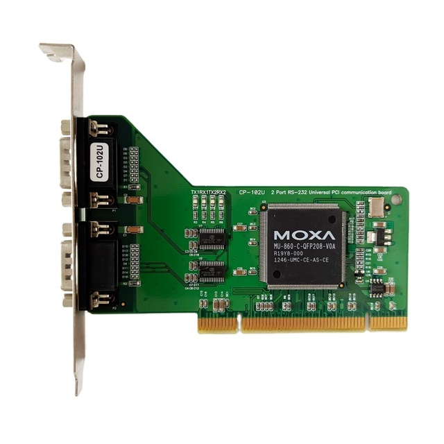 MOXA CP-102U 2 Port RS-232 Universal PCI Embedded Computer Communication Board Compatible with 3.3/5V PCI and PCI-X