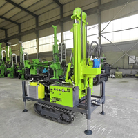 Foreuse hydraulique rotative portable 200M pour puits d'eau, machine de forage de puits profonds avec moteur diesel