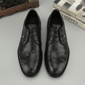 Zapatos Oxford de Vestir para Hombre, de Piel de Avestruz Genuina, Punta Cuadrada, con Cordones, para Todas las Temporadas, Oficina y Uso Formal - Product Image 1