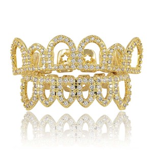 กริลล์ซสำหรับฟัน มงกุฎทองคำประดับคริสตัล สำหรับงานปาร์ตี้ เครื่องประดับฮิปฮอปสำหรับทุกเพศ - Product Image 1