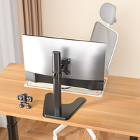 Support de moniteur en acier laminé pour écran de bureau, support de table pour PC, support pour écran de 17 à 32 pouces, capacité de 22 lb, rotation à 360 degrés, inclinaison à 90 degrés