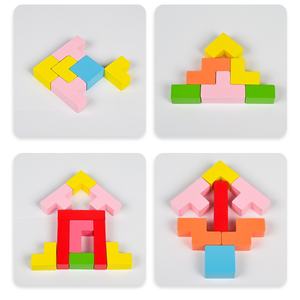 Jouet en bois de dessin animé de ventes directes d'usine apprentissage précoce pour les blocs <span class=keywords><strong>Tetris</strong></span> girafe de construction créative pour le bois pratique de bébé - Product Image 4