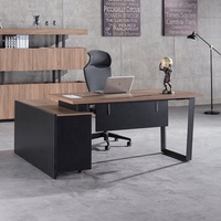 Meubles de bureau ouverts WESOME Bureau simple Poste de travail individuel Bureau de bureau contemporain en bois