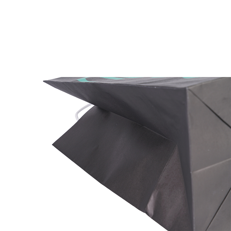 Custom design your own logo round handle restaurant delivery take out packaging carry black white kraft paper bag