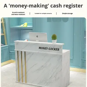 Mostrador de Recepción Moderno de Madera Resistente para Supermercado, Salón de Belleza, Peluquería, Tienda de Ropa, Hotel - Product Image 3