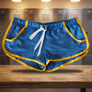 Shorts de sport décontractés pour hommes, taille élastique personnalisée, 100 % polyester, couleur unie, taille mi-haute, pour la plage et le sport - Product Image 2