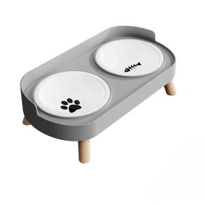 Novo Design Ecológico 2 em 1 Tigela de Alimentação Dupla em Cerâmica com Padrão Sólido Anti-derramamento para Cães e Gatos - Product Image 6