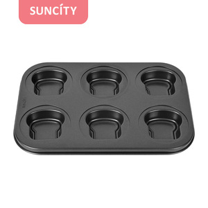 Suncity 6-Cavity Toast Cake Mold Black Nonstick Baking Pan For Oven Use - Product Image 5