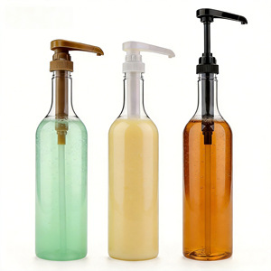 Bouteille vide de 750 ml avec pompe pour sirop aromatisé <span class=keywords><strong>vanille</strong></span> café-lait, vodka, rhum, whisky, <span class=keywords><strong>liqueur</strong></span>, cocktails, boissons mélangées, emballage de sirop - Product Image 1