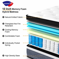 Matelas orthopédique en mousse à mémoire de forme à ressorts ensachés, sur mesure pour hôtels, OEM/ODM, en boîte, tailles Queen, Simple et King Size