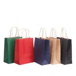 Bolsas de Regalo de Papel Kraft Reutilizables Personalizadas con Asas, Bolsas de Compra de Papel, Venta al por Mayor en China, Económicas, KM Custom - Product Image 2