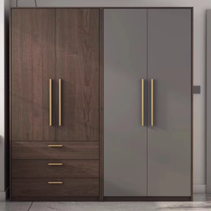עיצוב עכשווי עכשווי עץ כהה דובדבן דלת שינה ריהוט פינת ארון ארון ארון בגדים - Product Image 2