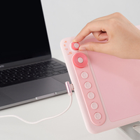 Tablette graphique Parblo Intangbo X7 7 pouces avec nouvelle technologie, stylet à course courte, stylet dur S01 (noir/vert/rose)