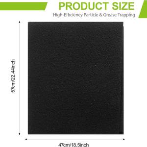 Filtre à charbon actif en coton 570x470x3mm, filtre à air non tissé pour hotte aspirante, découpable, noir - Product Image 4