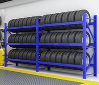 Étagère empilable mobile à prix d'usine Système de support de pneu de stockage à usage moyen réglable