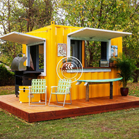 Mobiele custom prefab moderne BBQ-bar, fastfood- en pizzawagen, 20ft/40ft commerciële keukencontainer, café, kantoorruimte