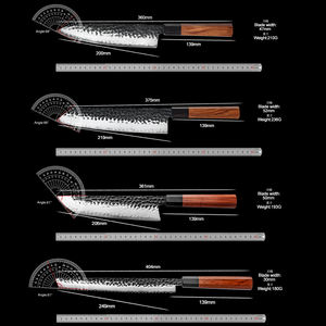 أطقم سكاكين مطبخ يابانية من الفولاذ المقاوم للصدأ 9 طقم سكاكين مطبخ الشيف سانتوناكيري فائدة Paring ku بمقبض خشب Mkuruti - Product Image 6