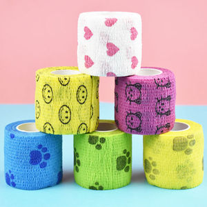 Dokter Hewan/kuda/anjing 2.5cm 5cm 7.5cm pemasok perban kustom cetak pembungkus hewan kohesif - Product Image 4