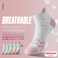 Chaussettes de basketball et de course pour femmes avec logo personnalisé OEM ODM, respirantes, anti-humidité, semelle en tissu éponge amortie, faible MOQ