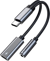 Adaptateur USB-C vers prise casque 3,5 mm et chargeur 2-en-1 avec sortie CA pour iOS/téléphones, ordinateurs portables et iPad
