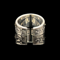 Bague ouverte Viking Dragon d'épée en argent sterling 925 plaqué rhodium Hip Hop bijoux de mode pour hommes Style Punk