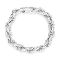 Collier en argent HQ Gems 8 mm 12 mm, or blanc, serti de diamants VVS, chaîne en moissanite