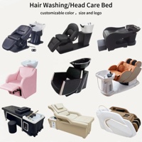 Fauteuil de lavage moderne en cuir beige avec éponge haute densité et bac en céramique – Mobilier de salon durable et facile à nettoyer pour usage commercial