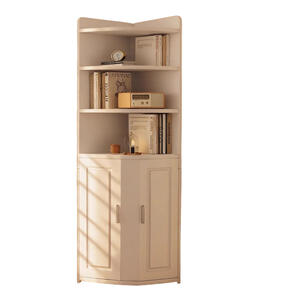 Mueble Esquinero con Estantería, Unidad de Almacenamiento para Ahorrar Espacio, Mueble de Madera Blanco para Sala de Estar o Dormitorio - Product Image 5