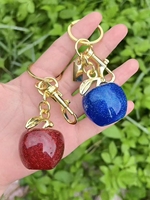 Pendentif en résine en forme de fruits (grande pomme, poire, cerise) pour sac, mignon et tendance, breloque porte-clés scintillante pour femme, vente en gros