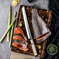 Couteau de cuisine japonais en acier inoxydable Couteaux à fileter Sashimi Sushi Fish Sakimura Couteau avec manche octangle ivoire